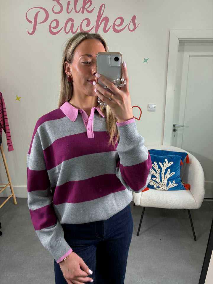 Lana Henley Pink Jumper