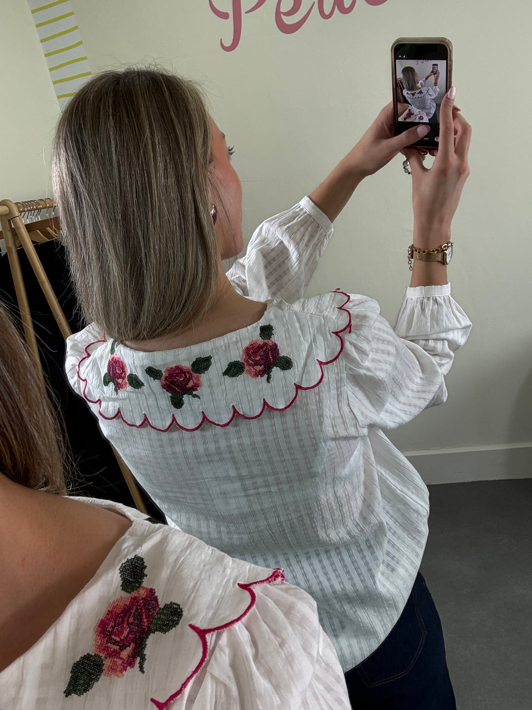 Nessie Scallop Collar Blouse White
