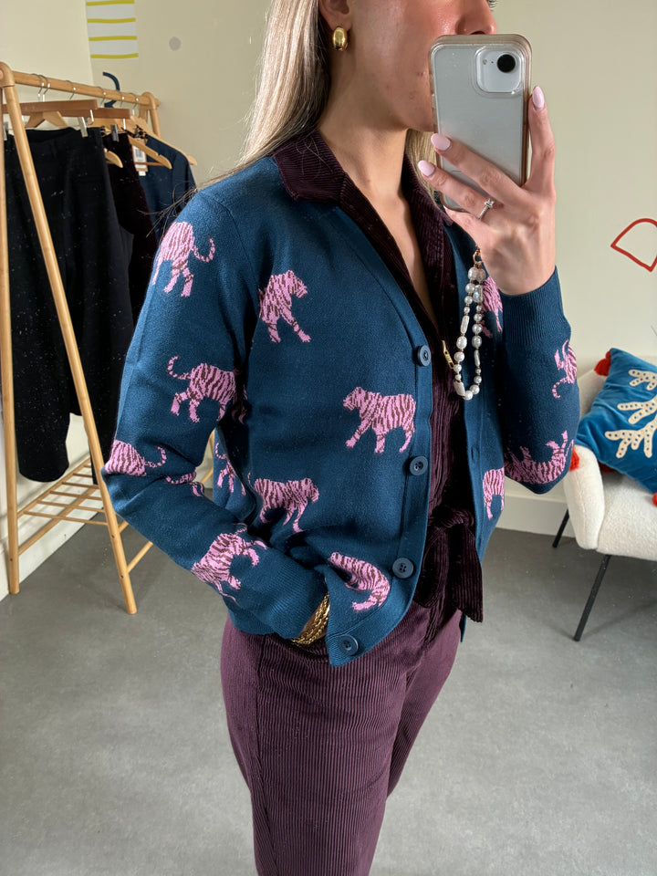 Jennifer Tiger Print Cardigan