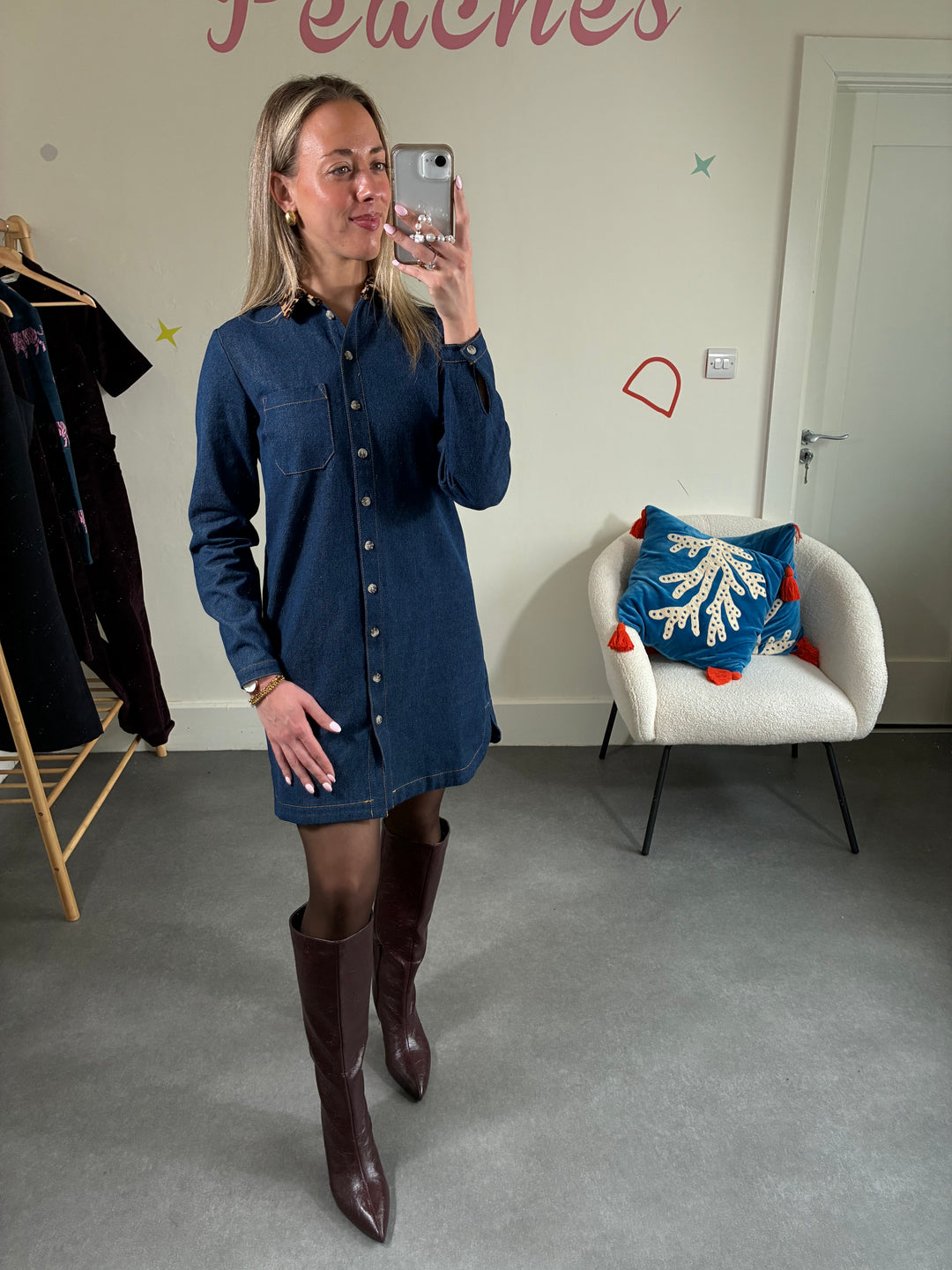 Isla Mini Denim Shirt Dress
