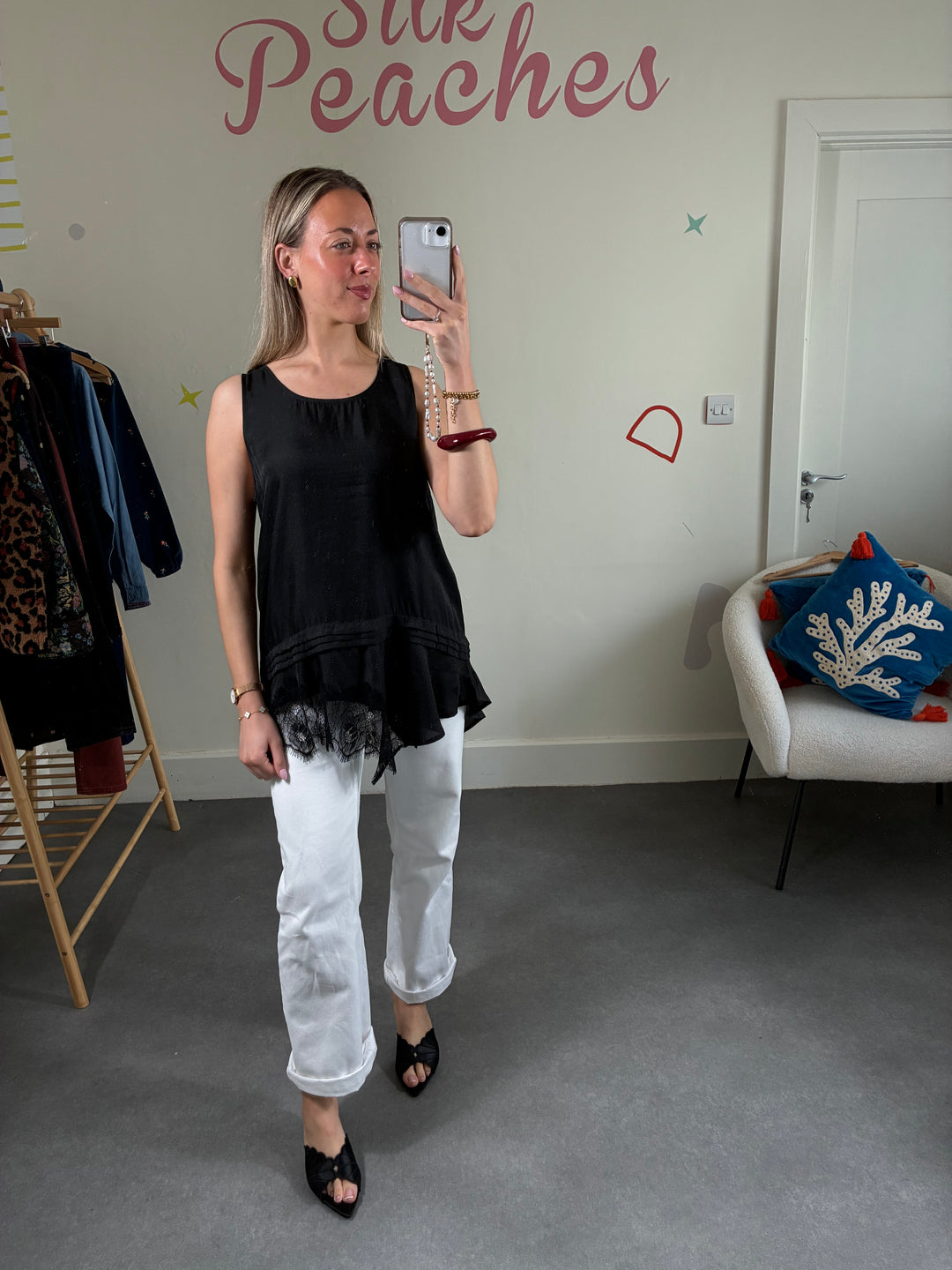 Alona Black Lace Top