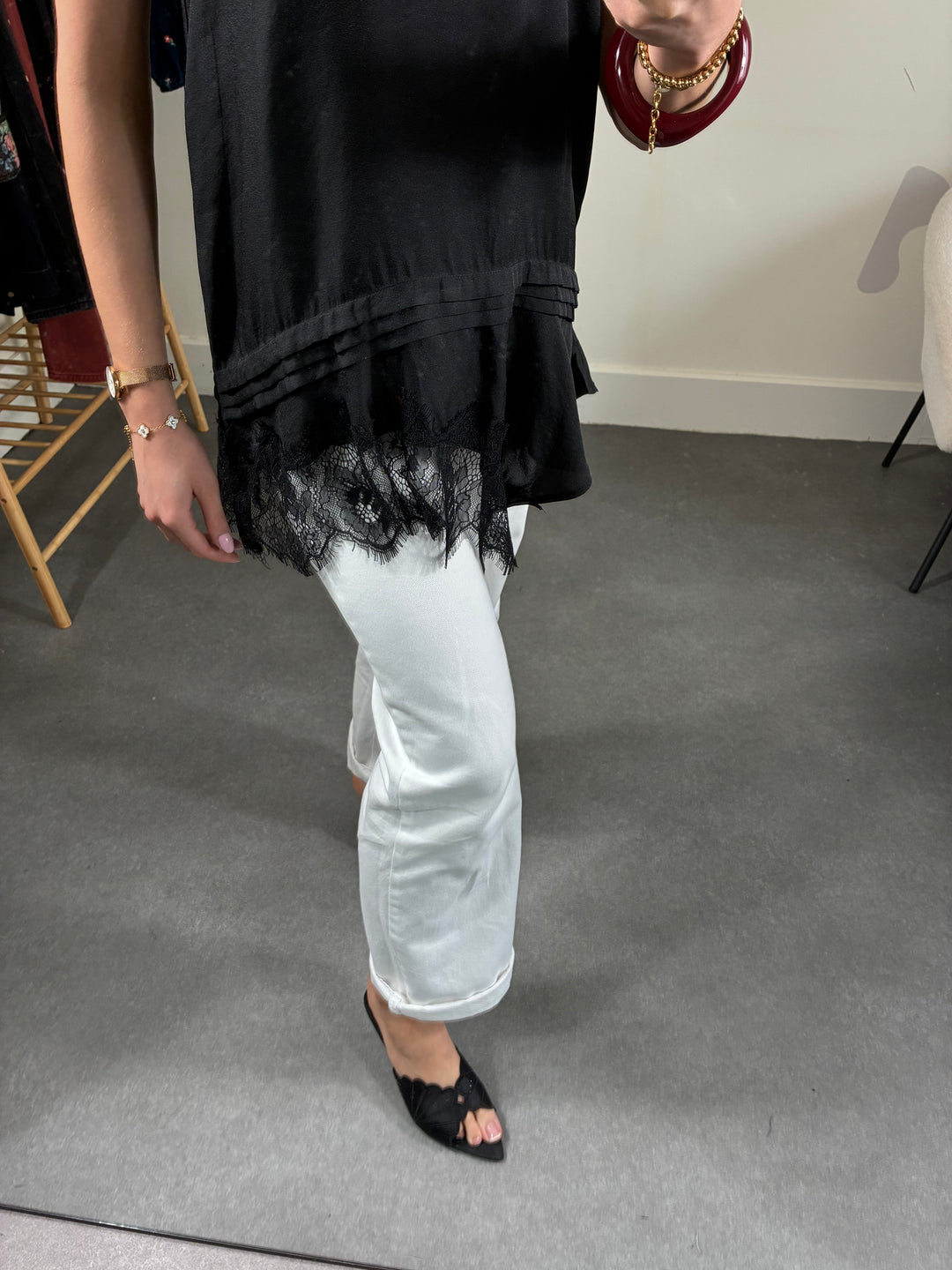Alona Black Lace Top