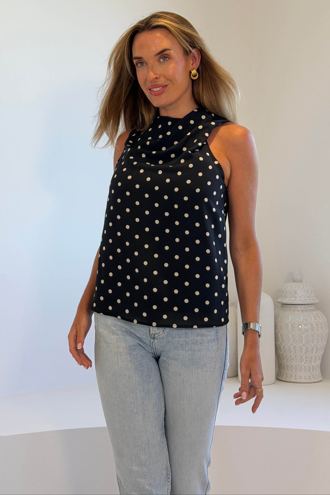 Sapphire polka Dot Top