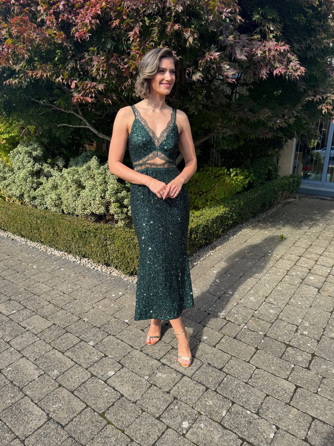 EMERALD SEQUIN MINI DRESS