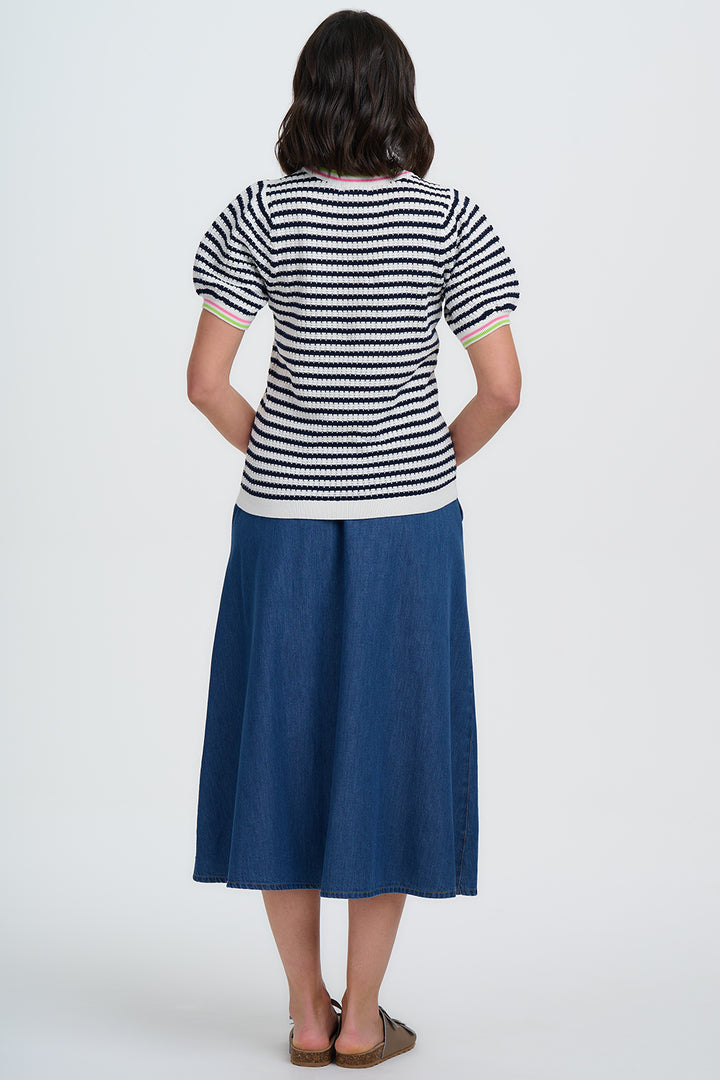 Coraline Navy Stripe Top