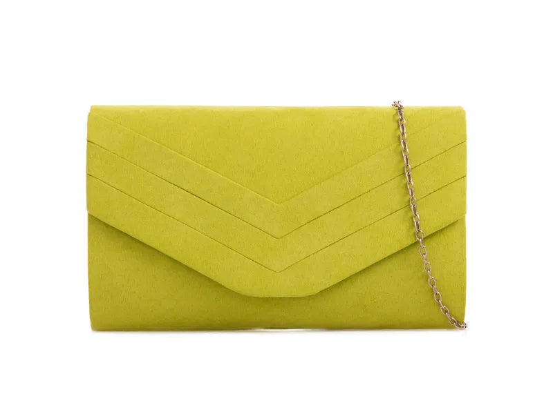 Lime Suede Clutch