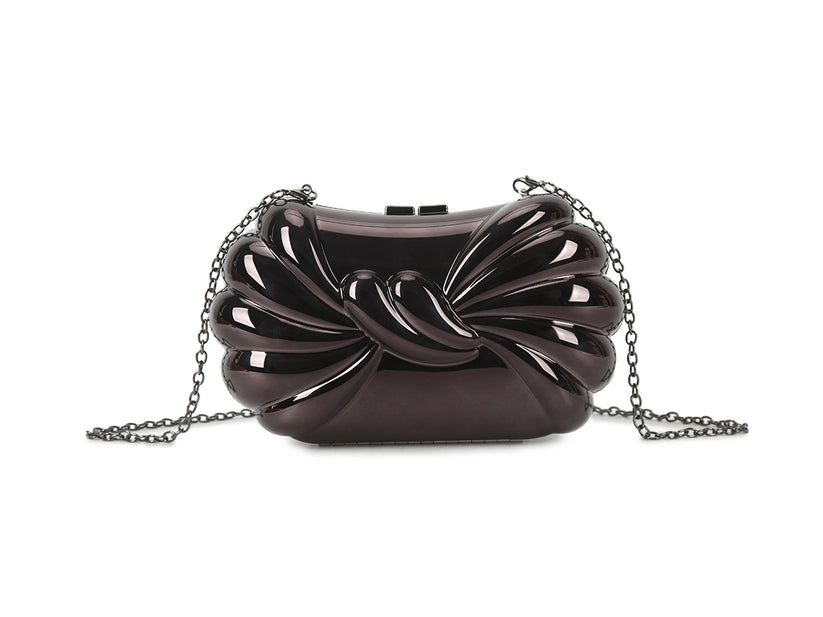 PEWTER BOX CLUTCH BAG