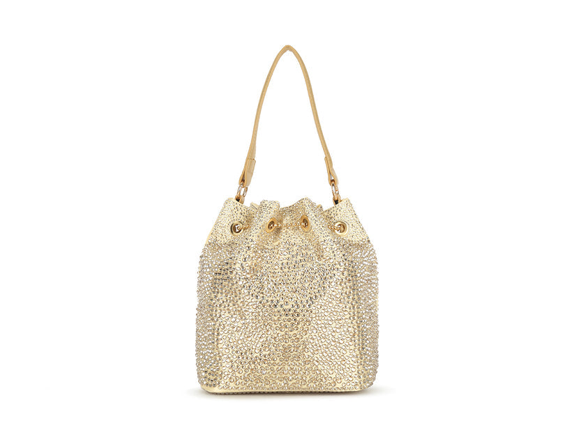 GOLD DIAMANTE BUCKET BAG