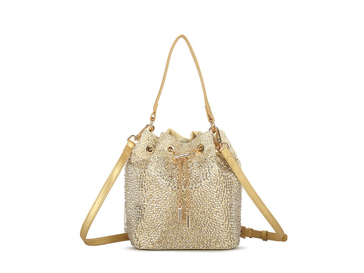 GOLD DIAMANTE BUCKET BAG