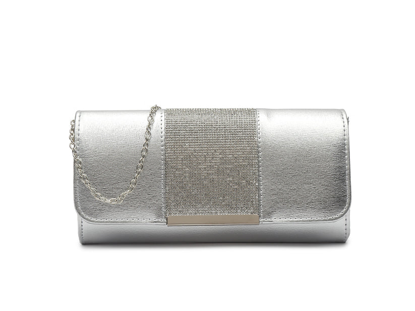 Silver Diamond Clutch