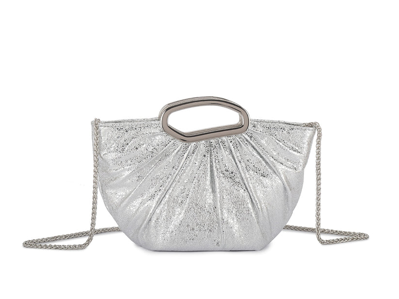 Silver Top Handle Bag