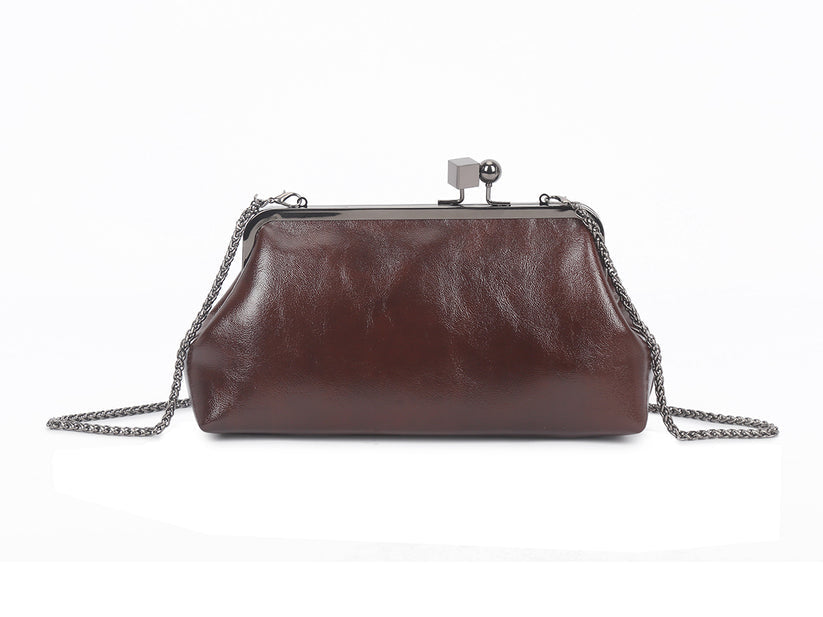 Coffee Leather Clutch