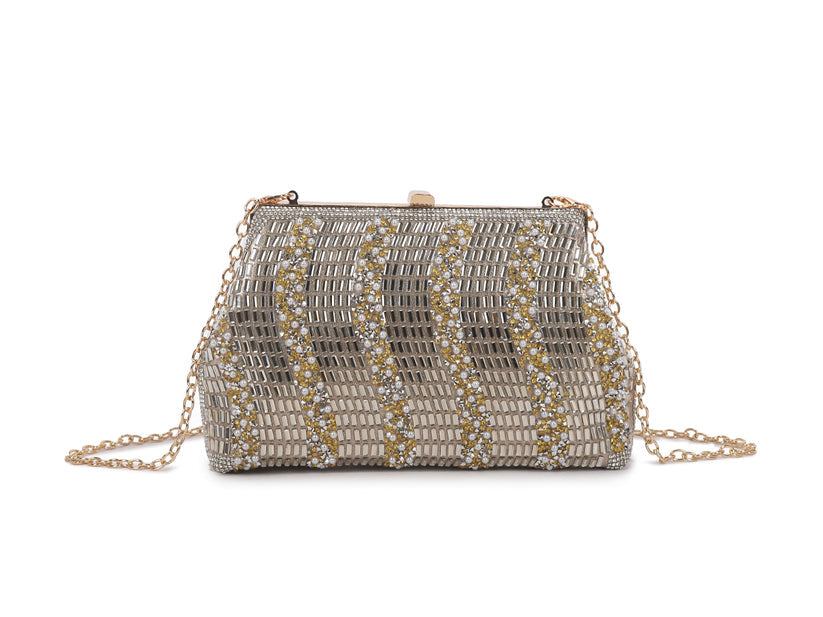 Mixed Metal Clutch Bag