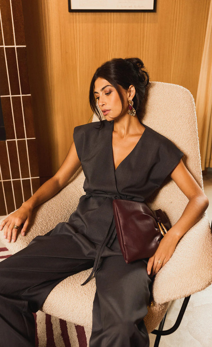 Aurelia Grey Wide Leg Trousers