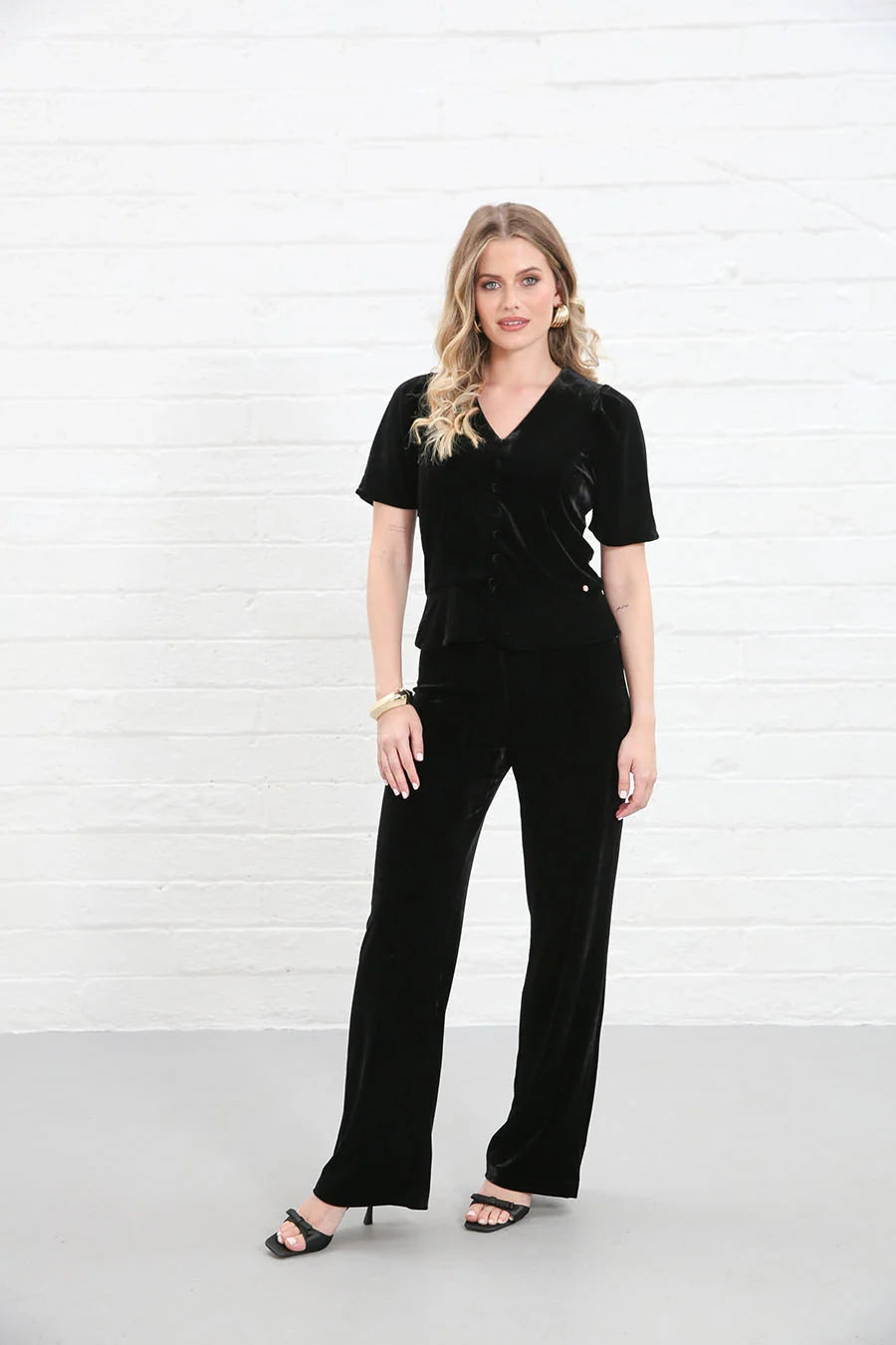 Matilda Black Velvet Top