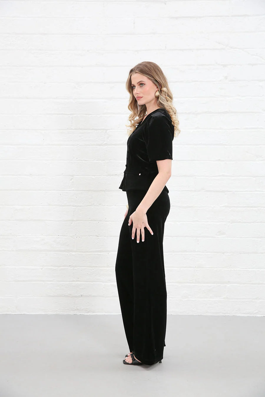 Matilda Black Velvet Top