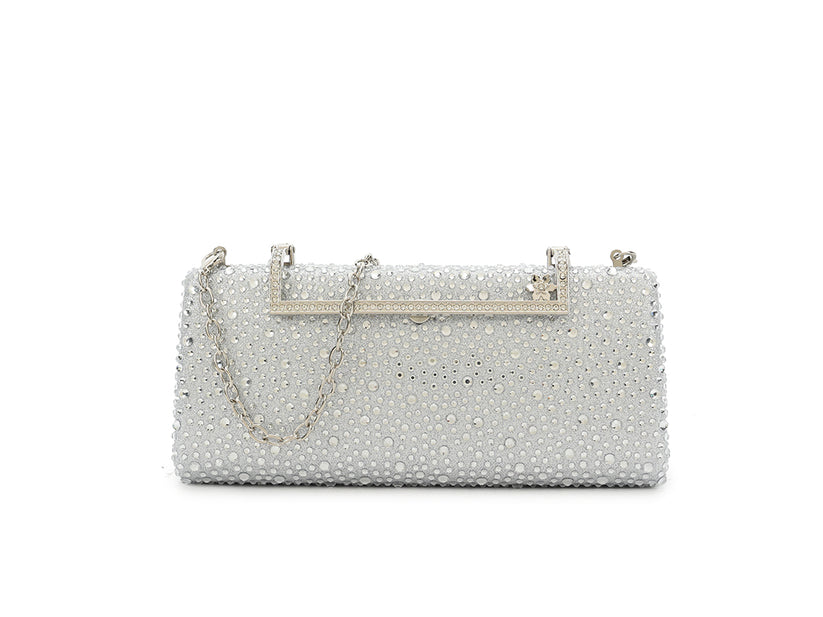 Silver Diamond Clutch Bag