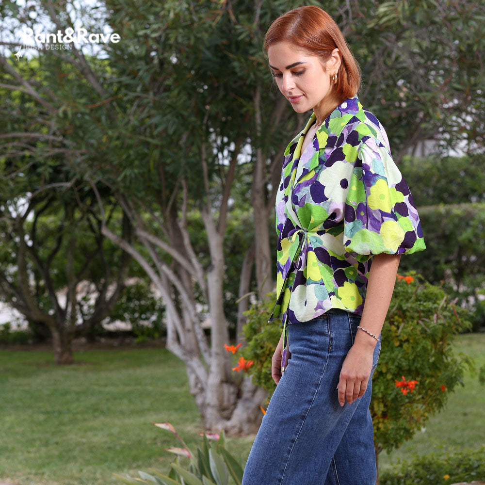 Morgan Green Wrap Top