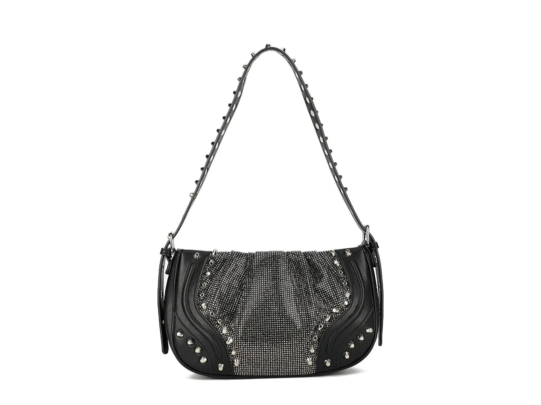 Studded leather shoulder bag hotsell