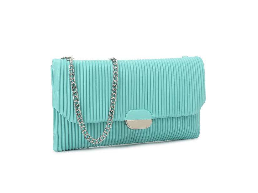 Teal Quilted Clutch
