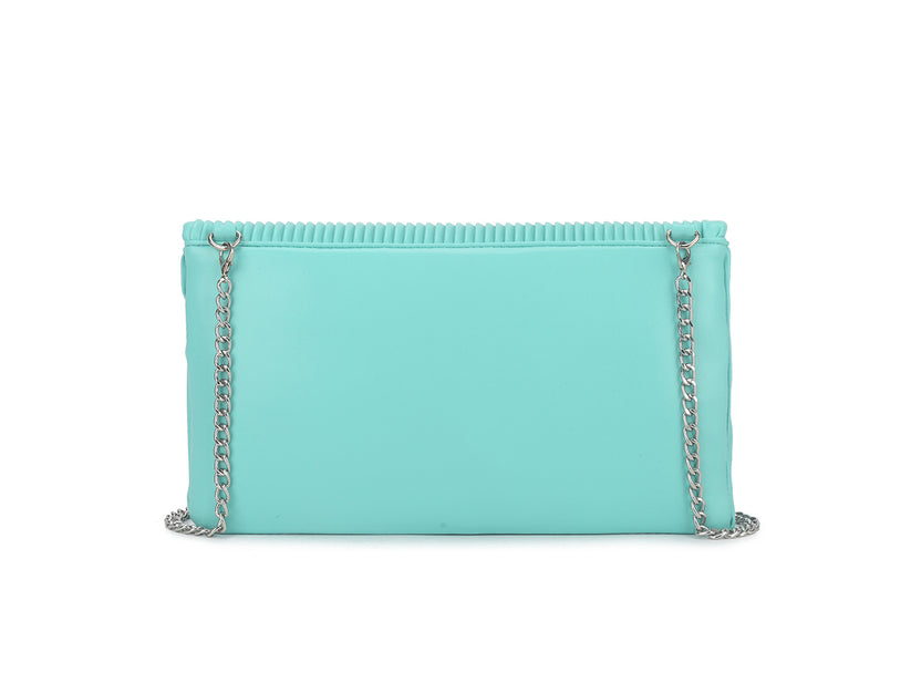 Teal Quilted Clutch