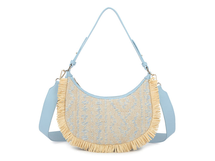 Straw Blue Shoulder Bag