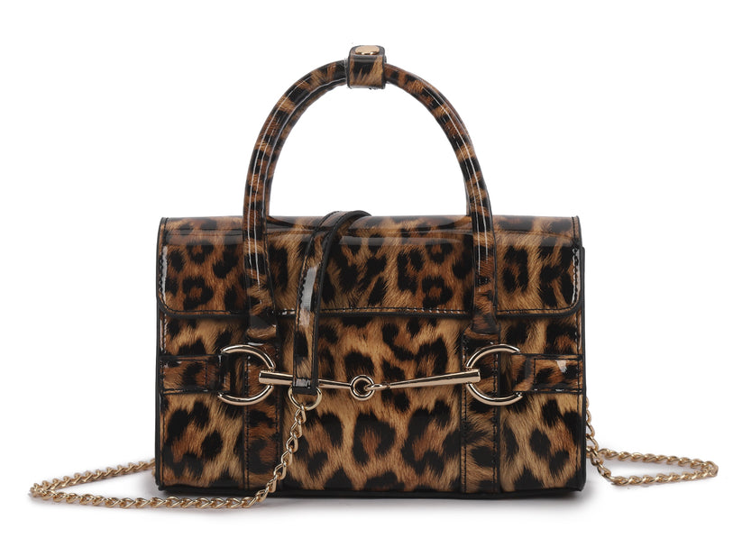Leopard Print Metal - Handle Bagd