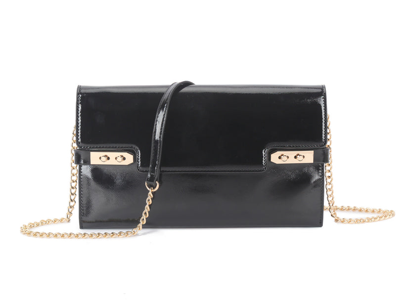 Black Buckle Clutch