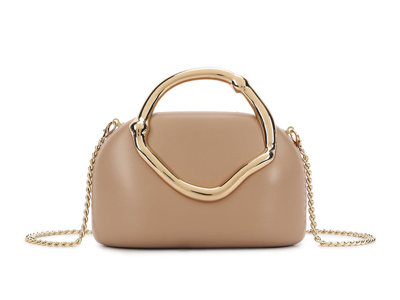 Nude Gold Handle Bag