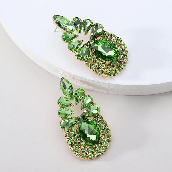 Green Water Droplet Earring