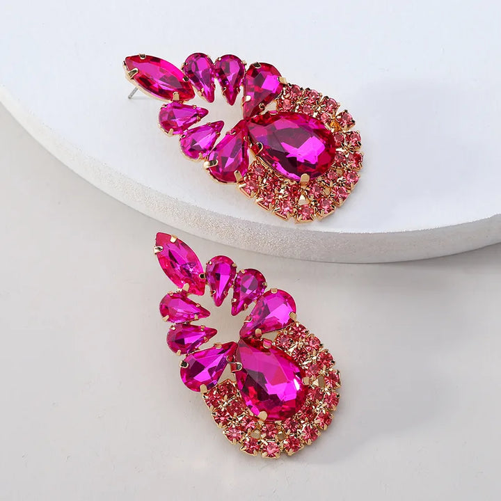 Pink Water Droplet Earring