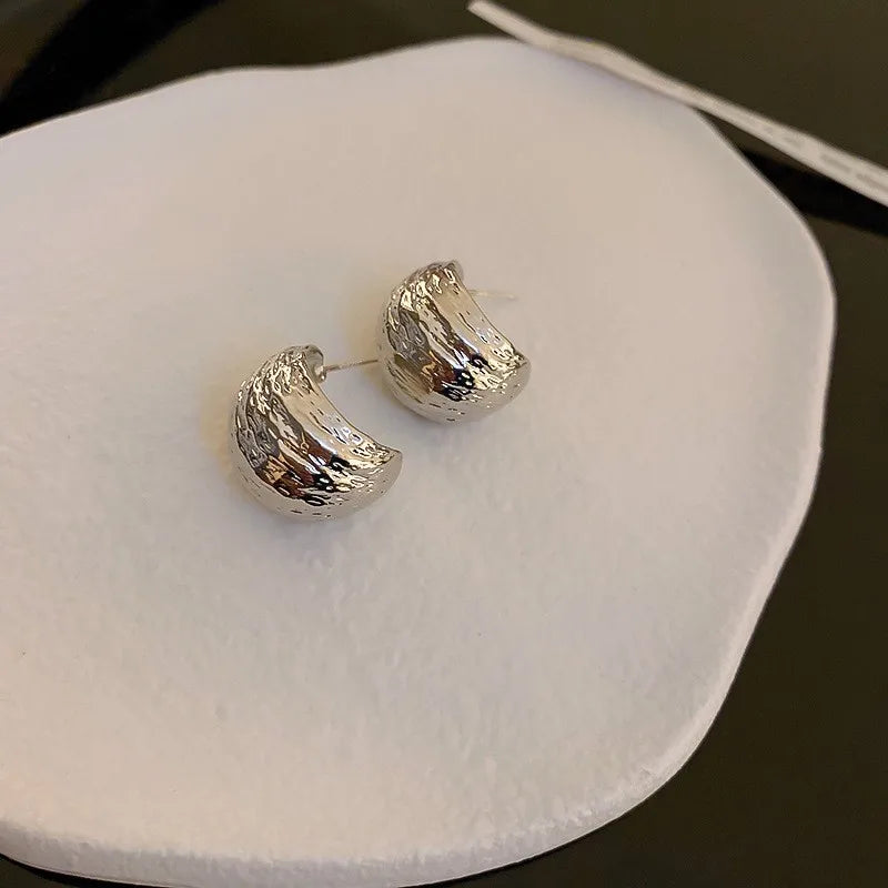 Silver Moon Shape Earring