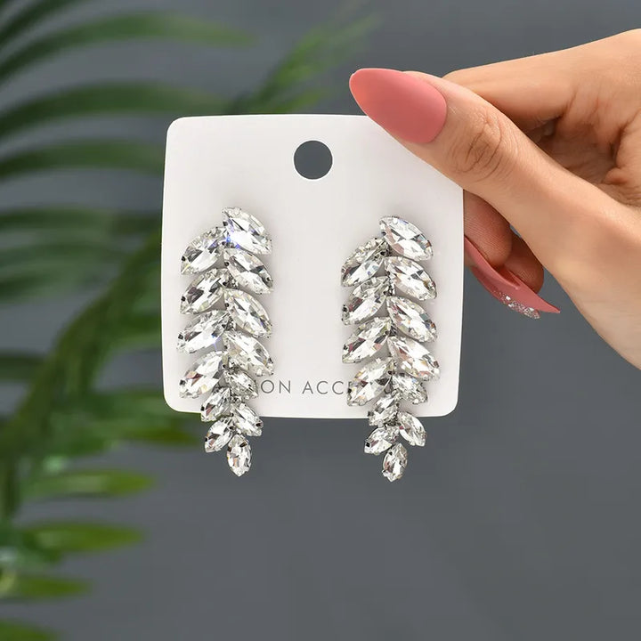 SILVER LEAF PLATED STATEMENT EARRING
