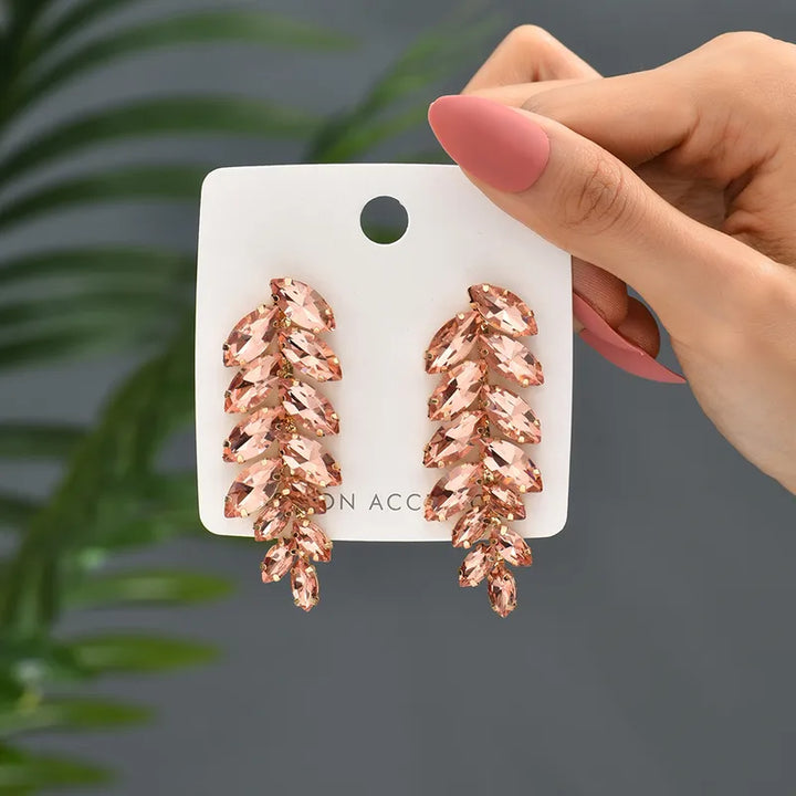 Rose Gold LEAF PLATED STATEMENT EARRING
