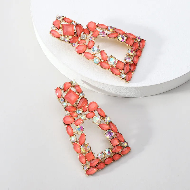 Peach Square Earring