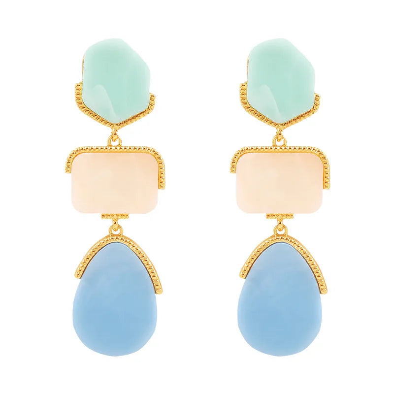 Blue &amp; Mint Droplet Earring
