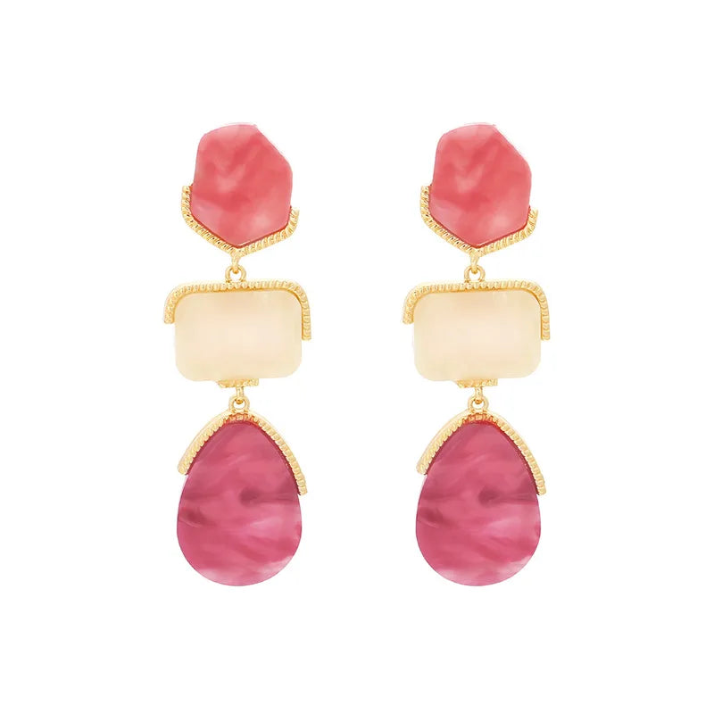 Pink &amp; Cream Droplet Earring