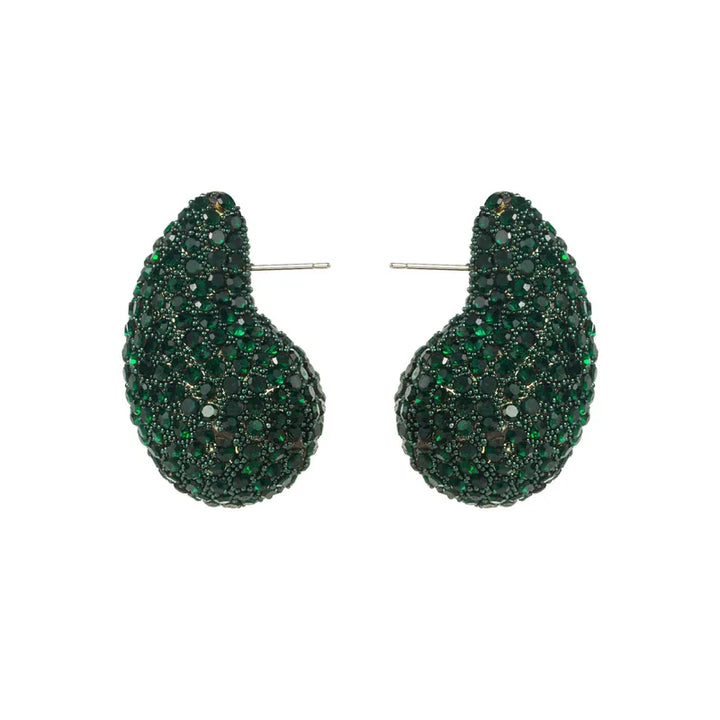 Green Tear Drop Earring