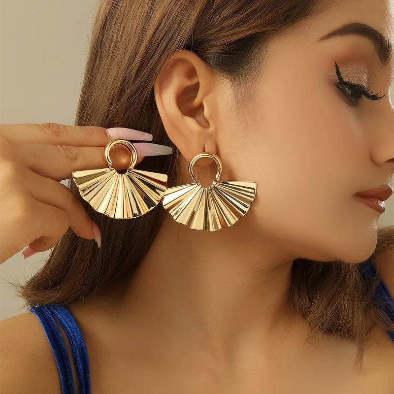 Golden Fan Earring