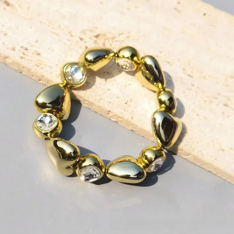 Heart &amp; Diamond Gold Bracelet