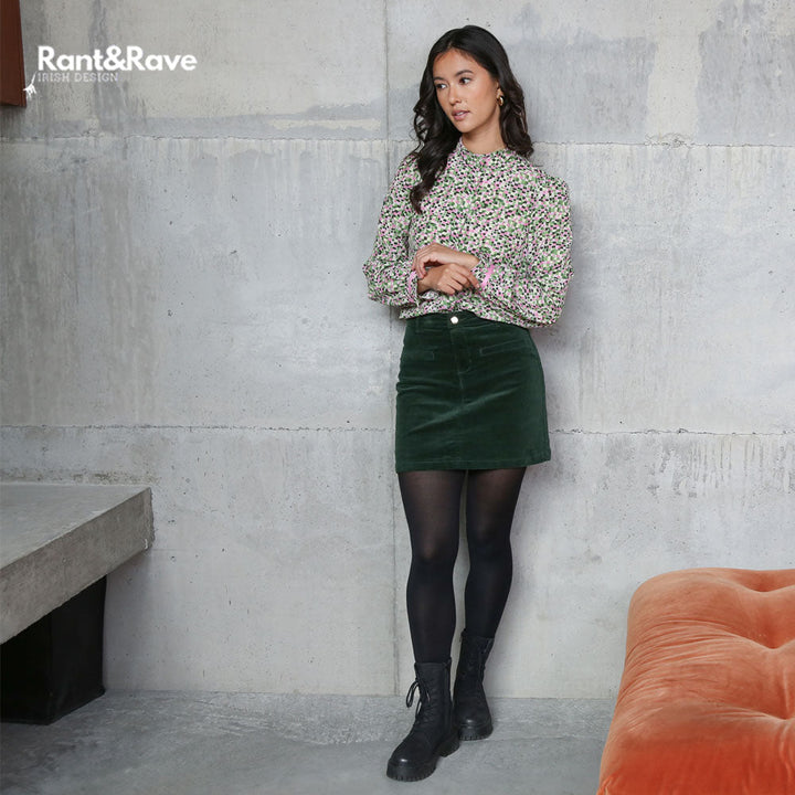 ORA CORD SKIRT GREEN