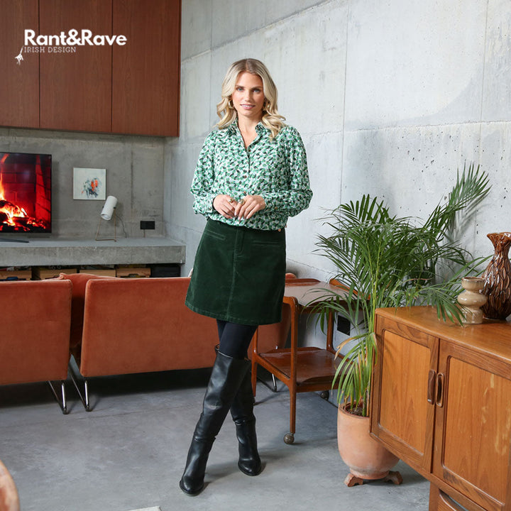 ORA CORD SKIRT GREEN