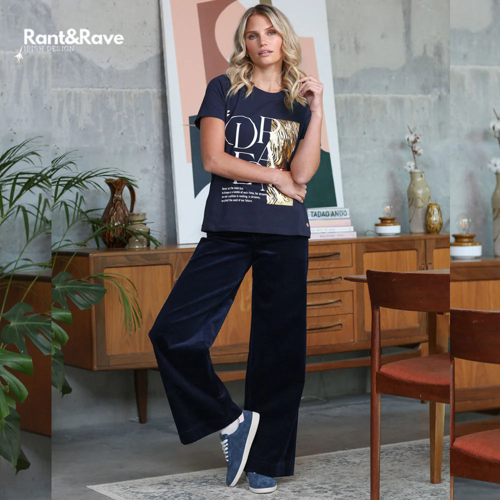Rochelle Wide Leg Cord Navy