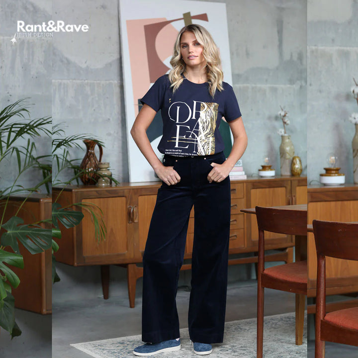 Rochelle Wide Leg Cord Navy
