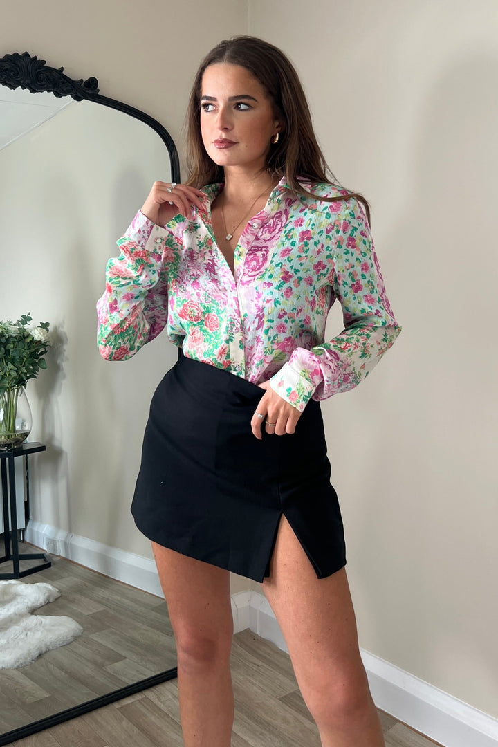 Carlie Pink Print Shirt