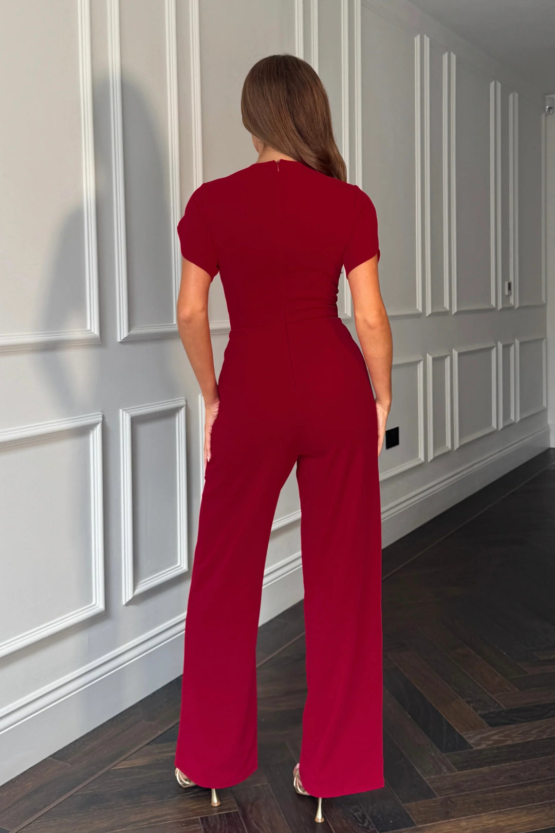 BRIDGET TWIST FRONT JUMPSUIT WINE