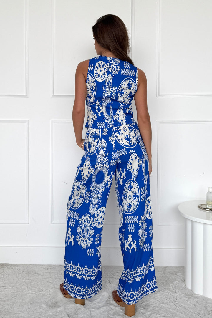 CARA COBALT VISCOSE TROUSER