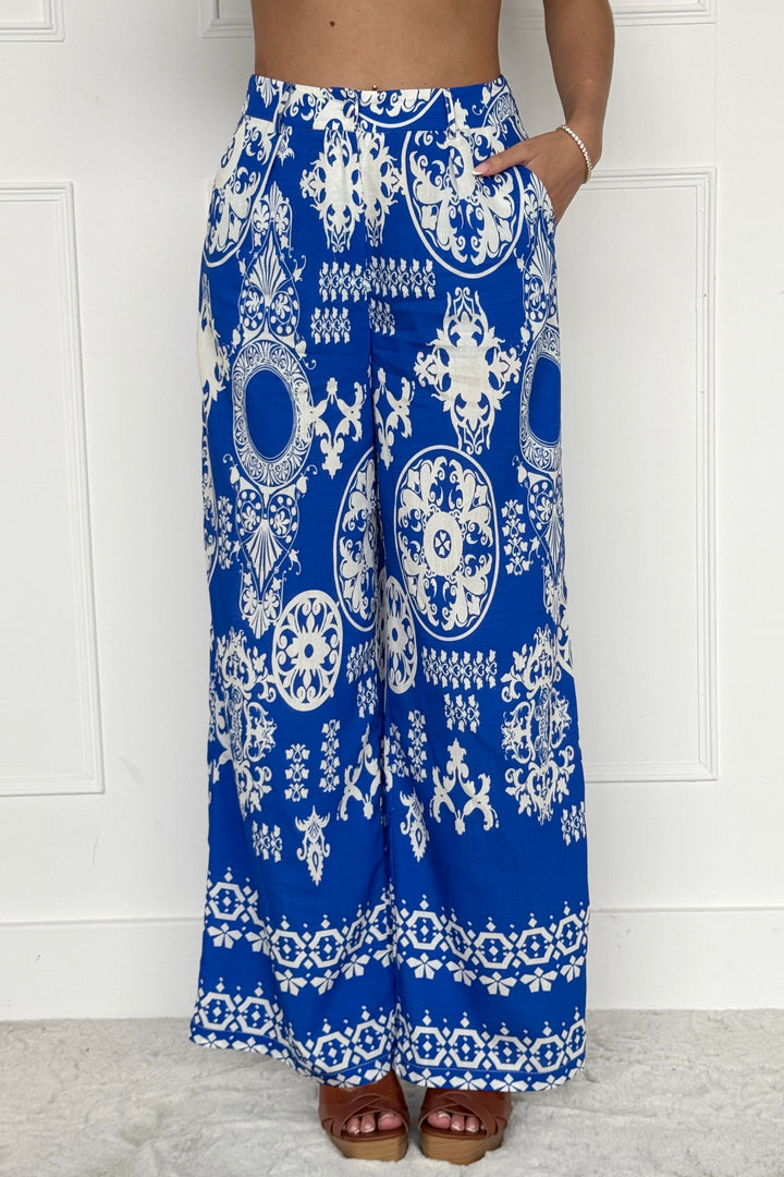 CARA COBALT VISCOSE TROUSER