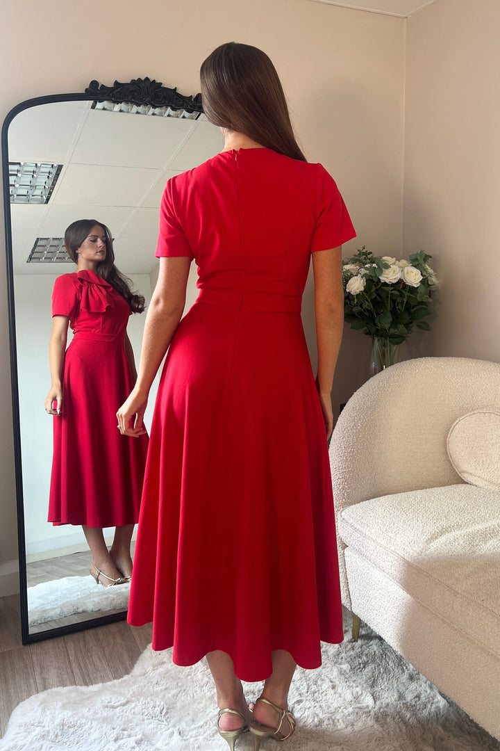 Minta Bow Dress Red