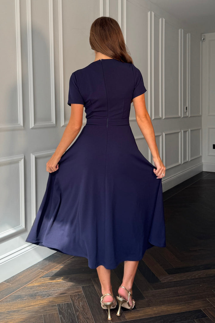 MINTA BOW DRESS NAVY